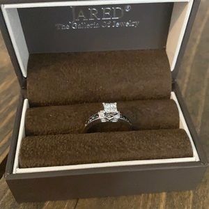 Diamond Ring Princess, 14k white gold